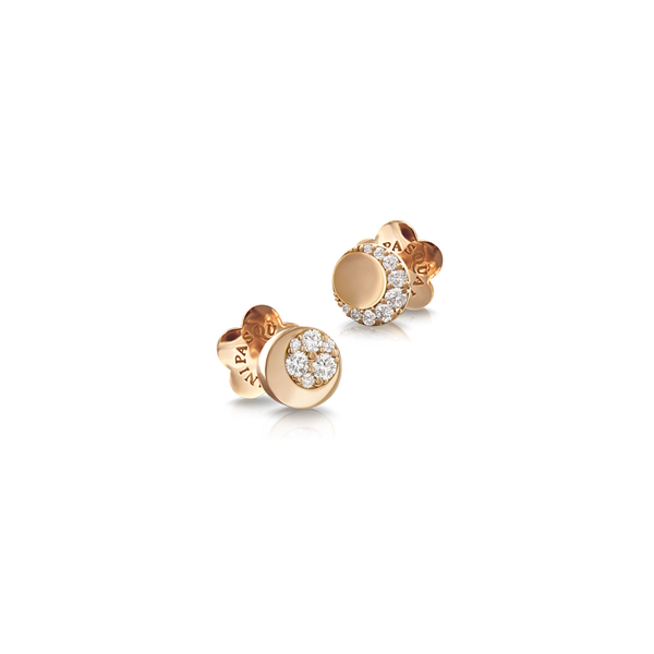 Luce Rose Gold and Diamond Stud Earrings